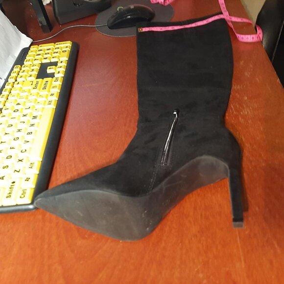 NEW ! Open Edit Barbara Tall Pointed Toe Boot Black Size 7 - Picture 3 of 7